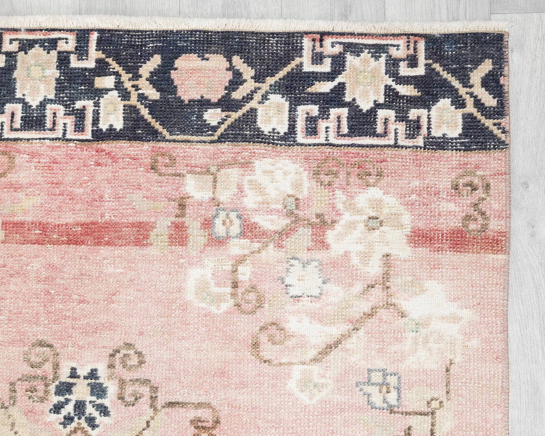Multicolor Turkish Oushak Rug 3'4" x 11'7" Hand-Knotted | No. VR12559