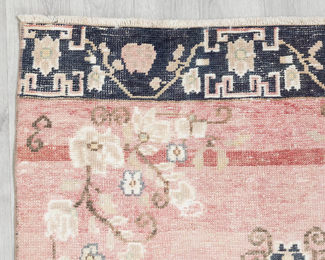Multicolor Turkish Oushak Rug 3'4" x 11'7" Hand-Knotted | No. VR12559