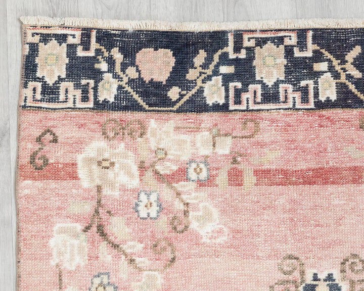 Multicolor Turkish Oushak Rug 3'4" x 11'7" Hand-Knotted | No. VR12559