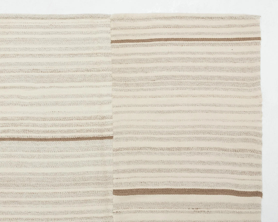 Beige Turkish Kilim Rug 9' 6" x 13' 1" Flat-Weave | No. VR12725