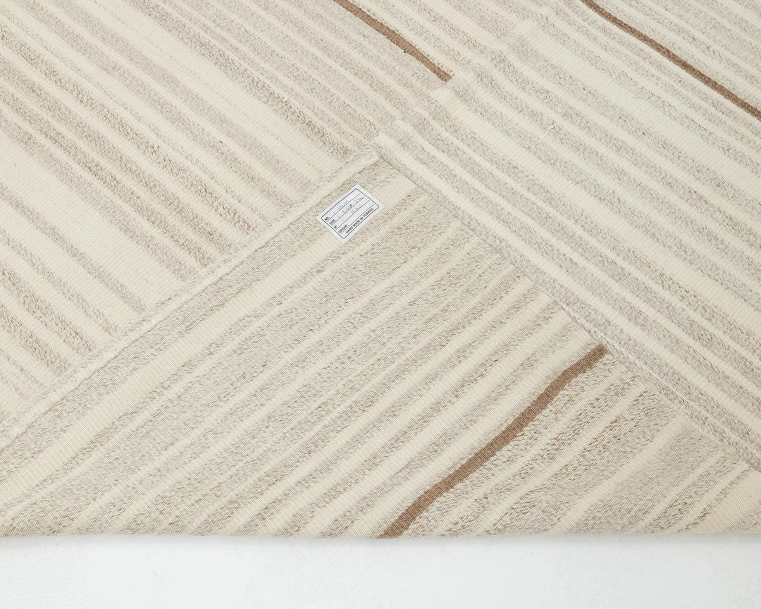 Beige Turkish Kilim Rug 9' 6" x 13' 1" Flat-Weave | No. VR12725