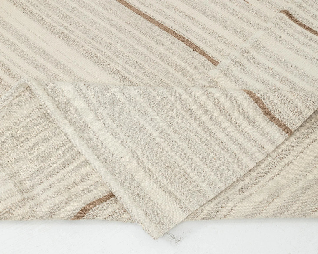 Beige Turkish Kilim Rug 9' 6" x 13' 1" Flat-Weave | No. VR12725