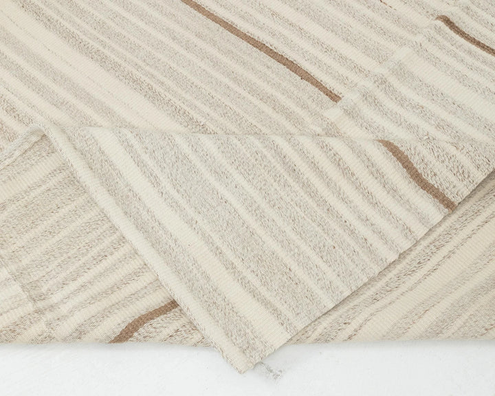 Beige Turkish Kilim Rug 9' 6" x 13' 1" Flat-Weave | No. VR12725