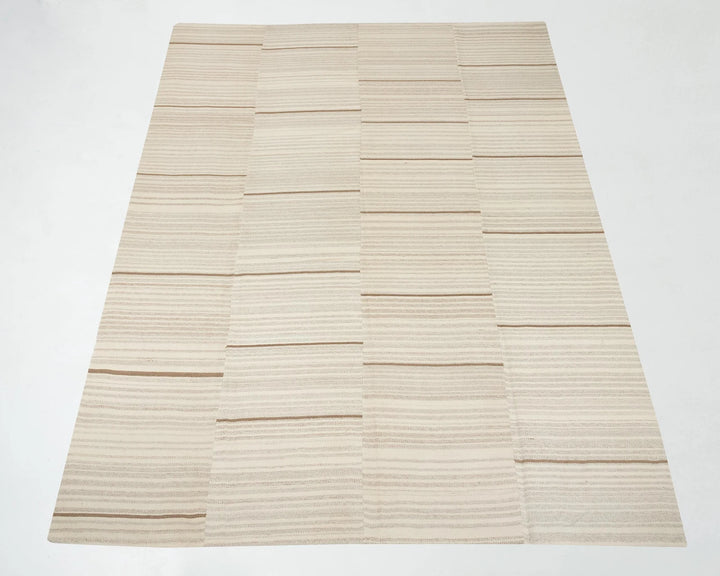 Beige Turkish Kilim Rug 9' 6" x 13' 1" Flat-Weave | No. VR12725