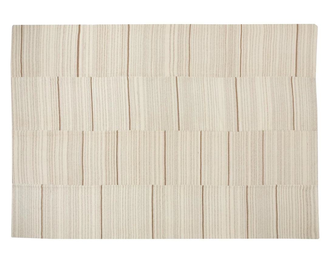 Beige Turkish Kilim Rug 9' 6" x 13' 1" Flat-Weave | No. VR12725