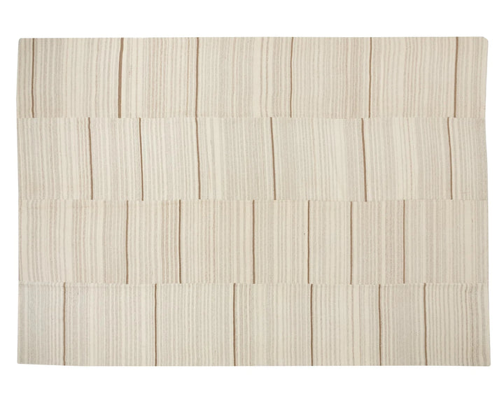 Beige Turkish Kilim Rug 9' 6" x 13' 1" Flat-Weave | No. VR12725