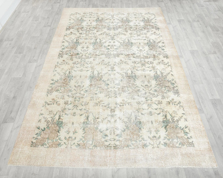 Gray Turkish Oushak Rug 6' 11" x 9' 10" Hand-Knotted | No. VR12726
