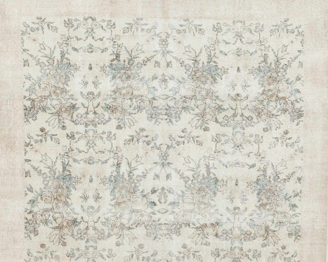 Gray Turkish Oushak Rug 6' 11" x 9' 10" Hand-Knotted | No. VR12726