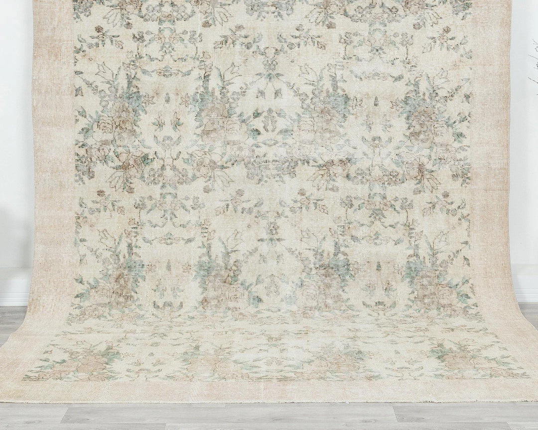 Gray Turkish Oushak Rug 6' 11" x 9' 10" Hand-Knotted | No. VR12726
