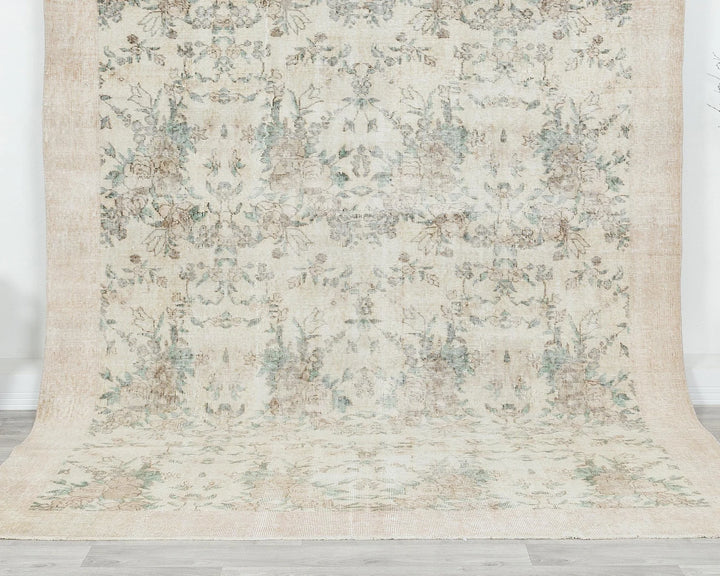 Gray Turkish Oushak Rug 6' 11" x 9' 10" Hand-Knotted | No. VR12726