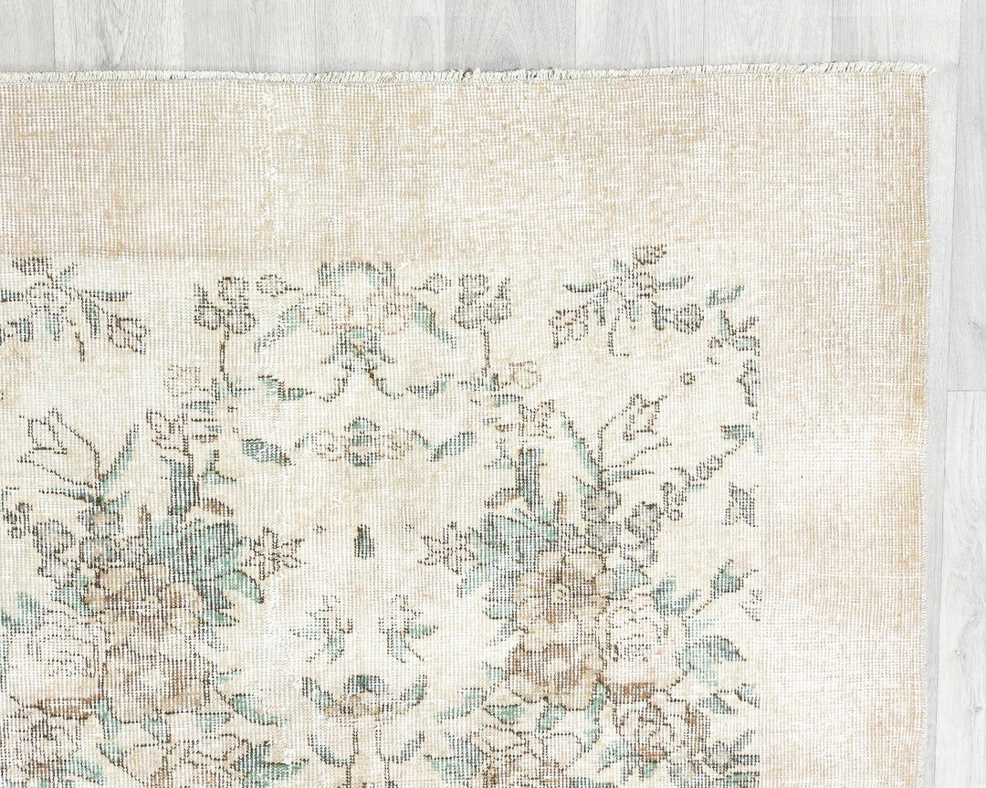 Gray Turkish Oushak Rug 6' 11" x 9' 10" Hand-Knotted | No. VR12726