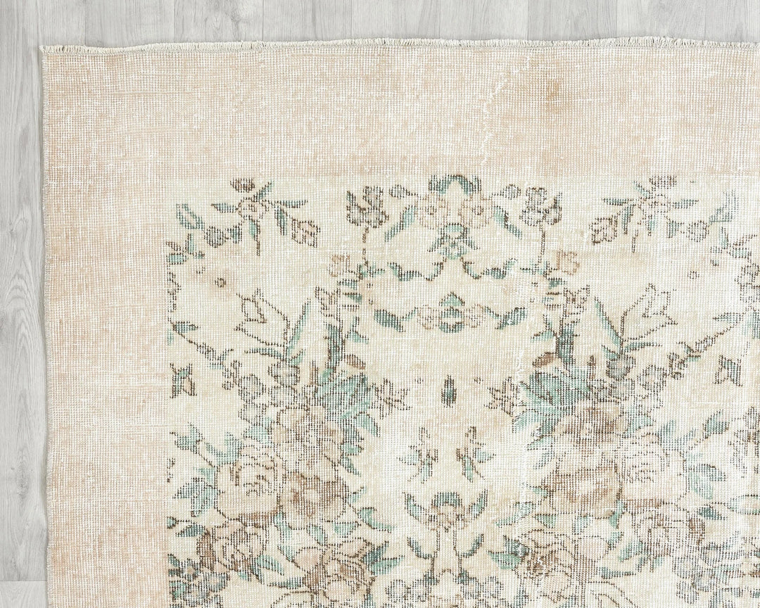 Gray Turkish Oushak Rug 6' 11" x 9' 10" Hand-Knotted | No. VR12726
