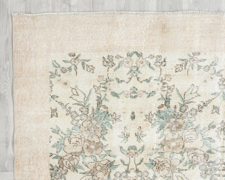 Gray Turkish Oushak Rug 6' 11" x 9' 10" Hand-Knotted | No. VR12726