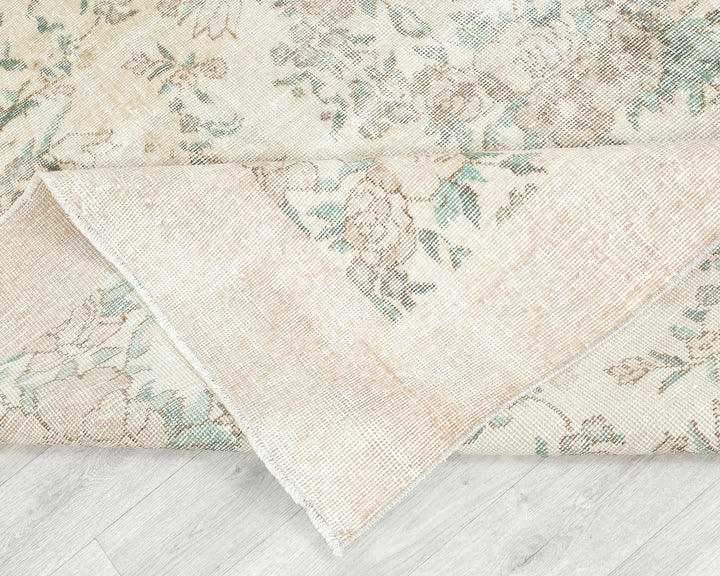 Gray Turkish Oushak Rug 6' 11" x 9' 10" Hand-Knotted | No. VR12726