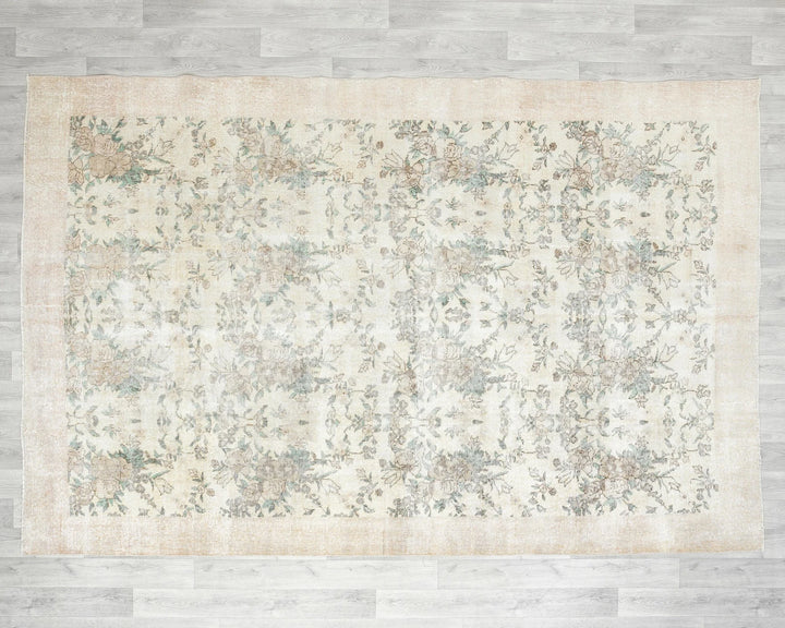 Gray Turkish Oushak Rug 6' 11" x 9' 10" Hand-Knotted | No. VR12726