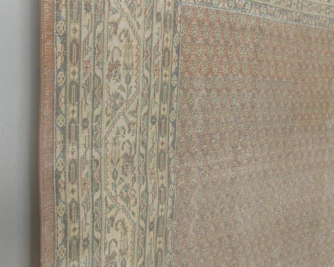 Multicolor Turkish Oushak Rug 8' 2" x 11' 3" Hand-Knotted close-up