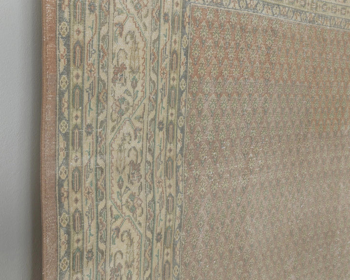 Multicolor Turkish Oushak Rug 8' 2" x 11' 3" Hand-Knotted close-up