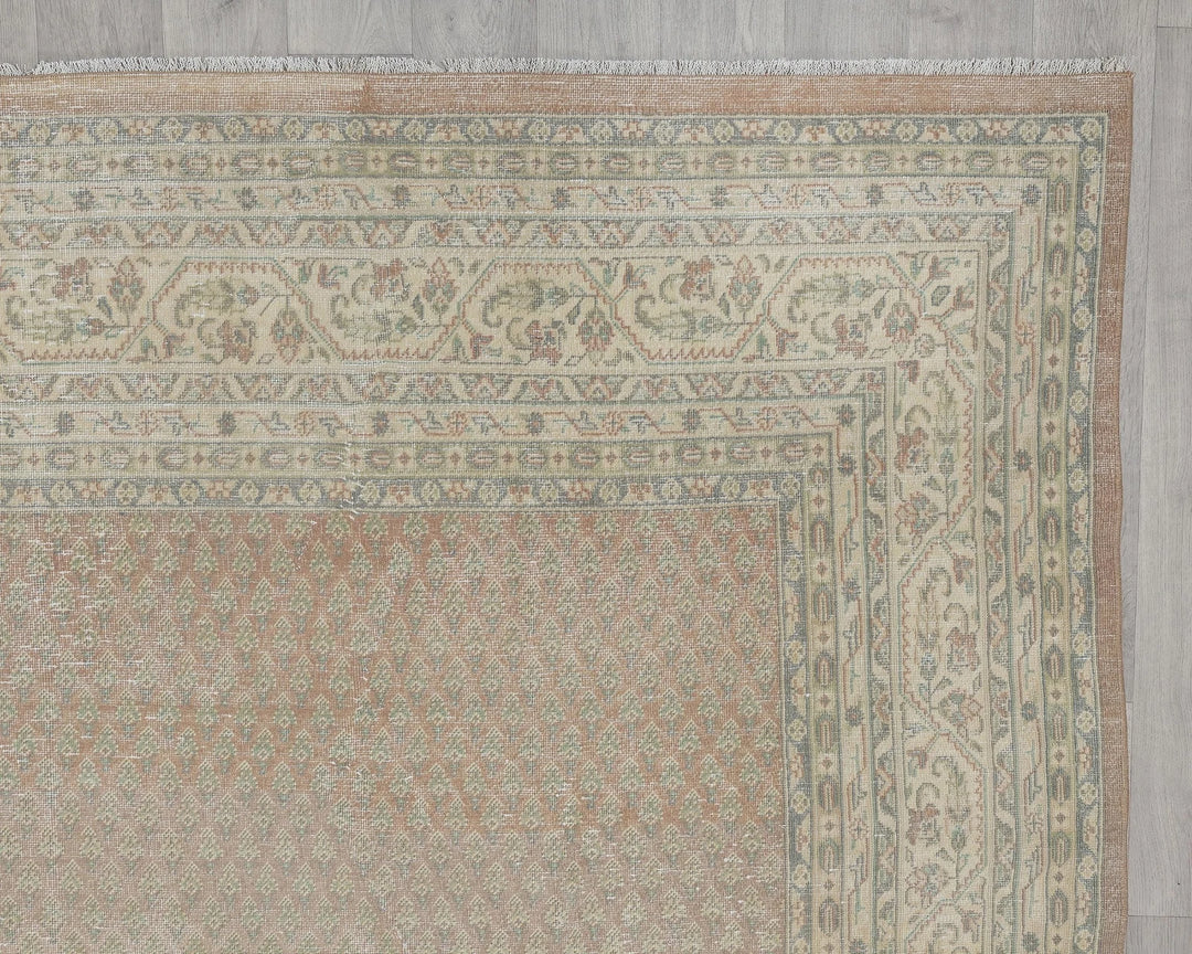Multicolor Turkish Oushak Rug 8' 2" x 11' 3" Hand-Knotted pattern