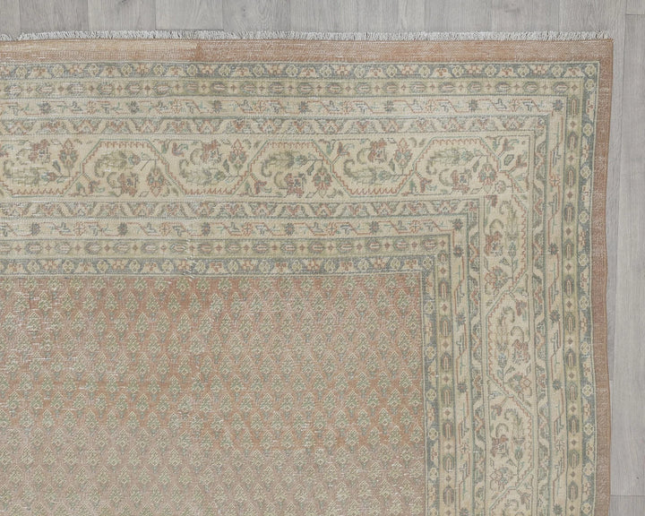 Multicolor Turkish Oushak Rug 8' 2" x 11' 3" Hand-Knotted pattern