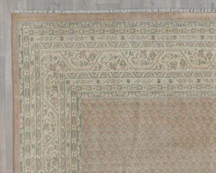 Multicolor Turkish Oushak Rug 8' 2" x 11' 3" Hand-Knotted border