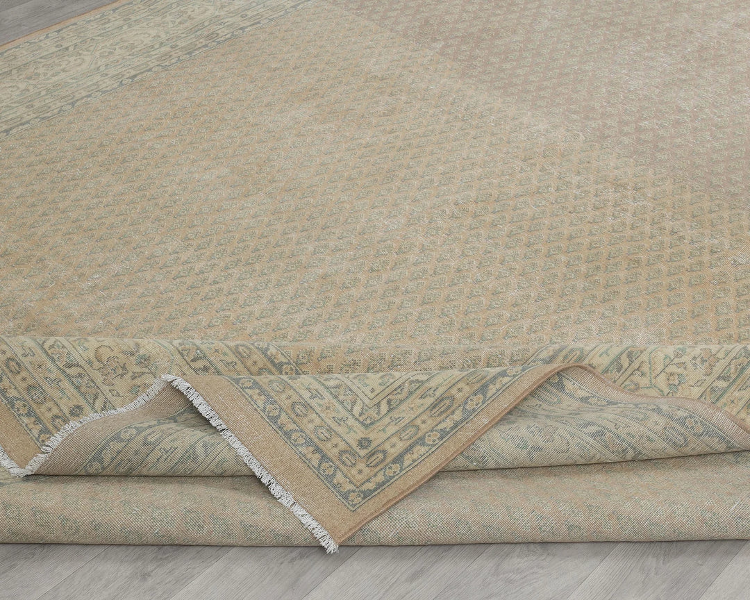 Multicolor Turkish Oushak Rug 8' 2" x 11' 3" Hand-Knotted texture