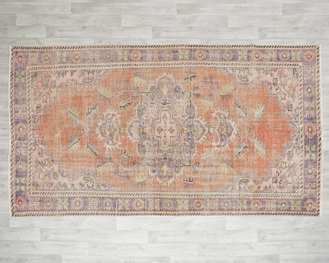 Multicolor Turkish Oushak Rug 5'5" x 9'5" Hand-Knotted | No. VR13006