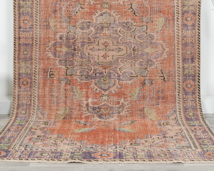 Multicolor Turkish Oushak Rug 5'5" x 9'5" Hand-Knotted | No. VR13006