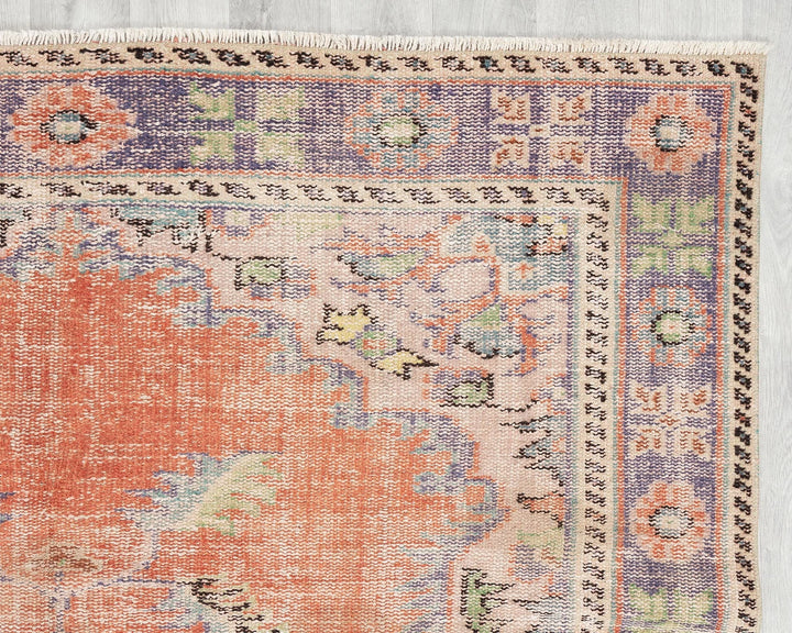 Multicolor Turkish Oushak Rug 5'5" x 9'5" Hand-Knotted | No. VR13006