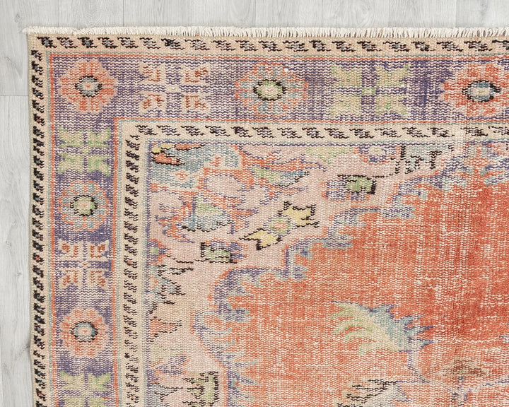 Multicolor Turkish Oushak Rug 5'5" x 9'5" Hand-Knotted | No. VR13006