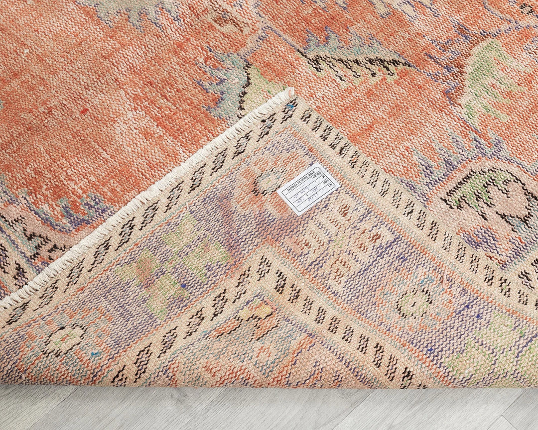 Multicolor Turkish Oushak Rug 5'5" x 9'5" Hand-Knotted | No. VR13006