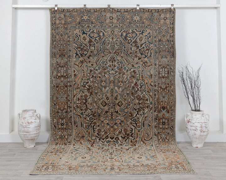 Multicolor Turkish Oushak Rug 6'1" x 10'2" Hand-Knotted | No. VR13009