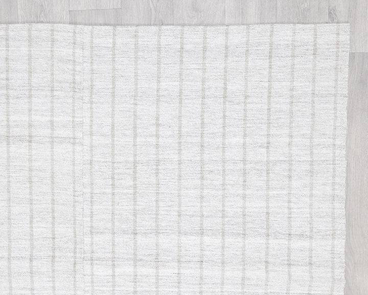 White Turkish Kilim Rug 7' x 5' Flat-Weave | No. VR13055