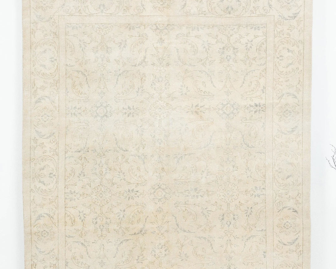 Beige Turkish Oushak Rug 5'6" x 8'11" Hand-Knotted | No. VR13363