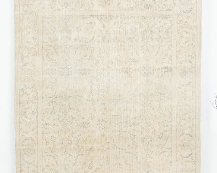 Beige Turkish Oushak Rug 5'6" x 8'11" Hand-Knotted | No. VR13363