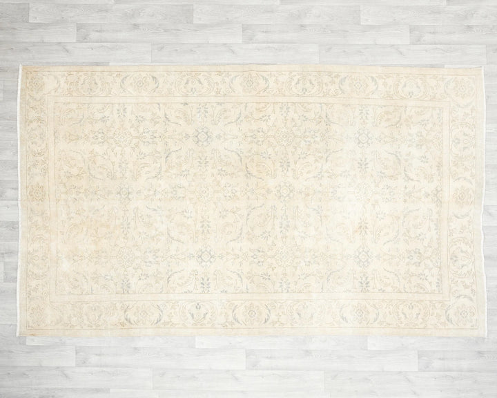 Beige Turkish Oushak Rug 5'6" x 8'11" Hand-Knotted | No. VR13363