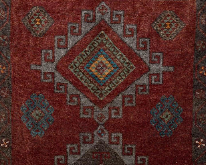Red Turkish Oushak Rug 4' 10" x 11' 1" Hand-Knotted | No. VR13506