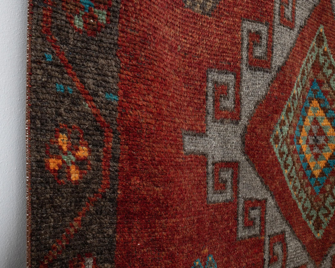 Red Turkish Oushak Rug 4' 10" x 11' 1" Hand-Knotted | No. VR13506