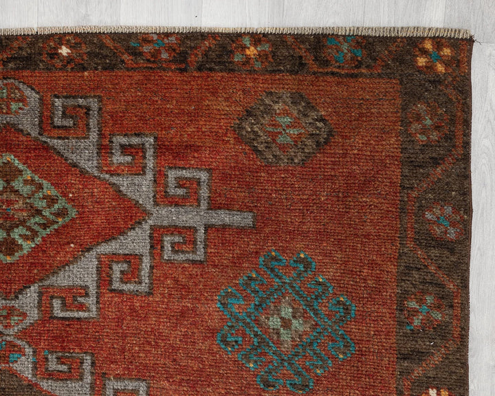 Red Turkish Oushak Rug 4' 10" x 11' 1" Hand-Knotted | No. VR13506