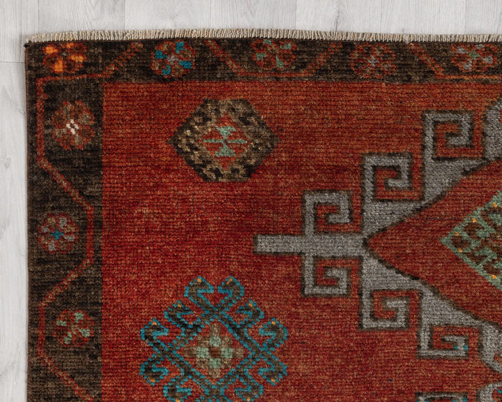 Red Turkish Oushak Rug 4' 10" x 11' 1" Hand-Knotted | No. VR13506