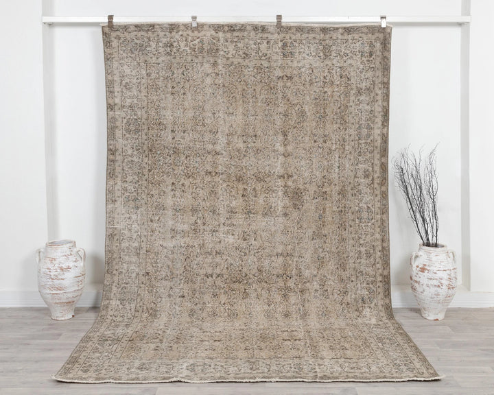 Multicolor Turkish Oushak Rug 6'11" x 9'11" Hand-Knotted | No. VR13583
