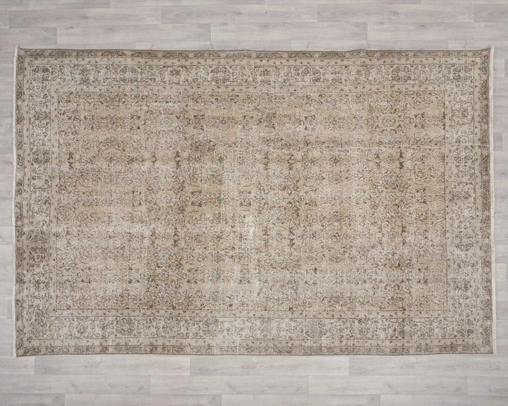 Multicolor Turkish Oushak Rug 6'11" x 9'11" Hand-Knotted | No. VR13583