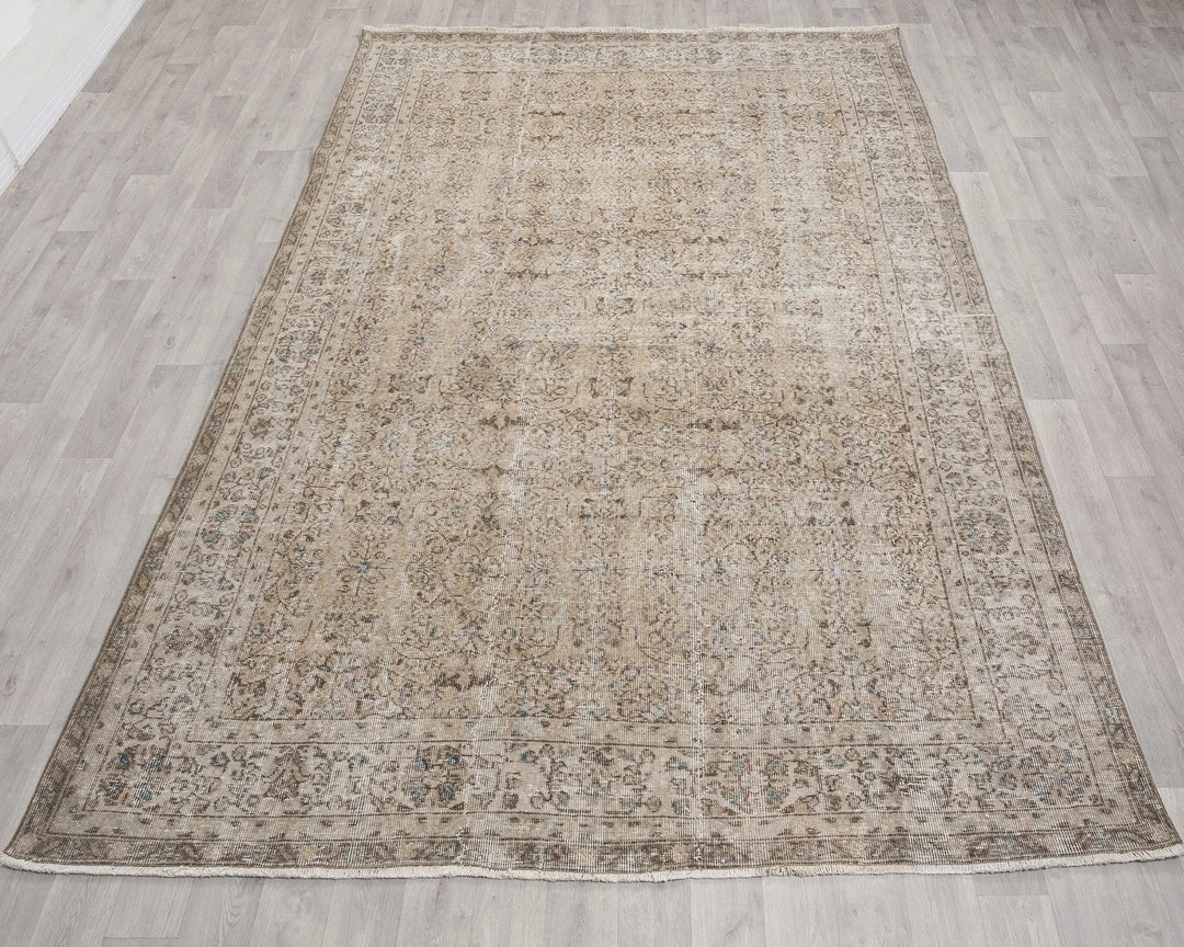 Multicolor Turkish Oushak Rug 6'11" x 9'11" Hand-Knotted | No. VR13583