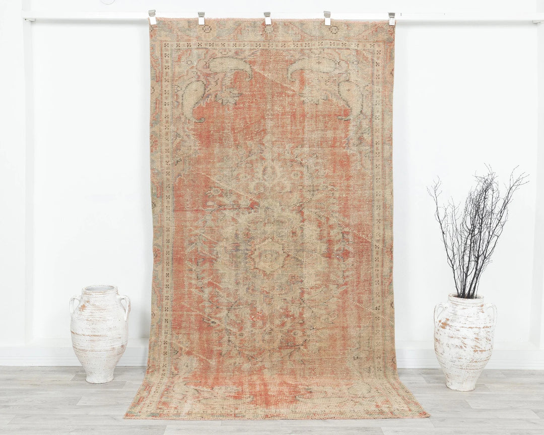 Orange Oushak Rug 4' 8" x 8' 10" | No. VR13613