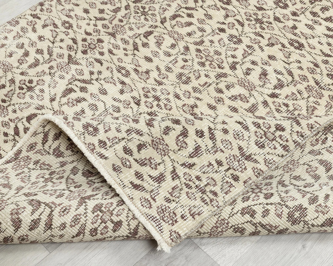 Multicolor Turkish Oushak Rug 3'10" x 6'10" Hand-Knotted border