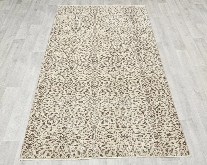 Multicolor Turkish Oushak Rug 3'10" x 6'10" Hand-Knotted reverse