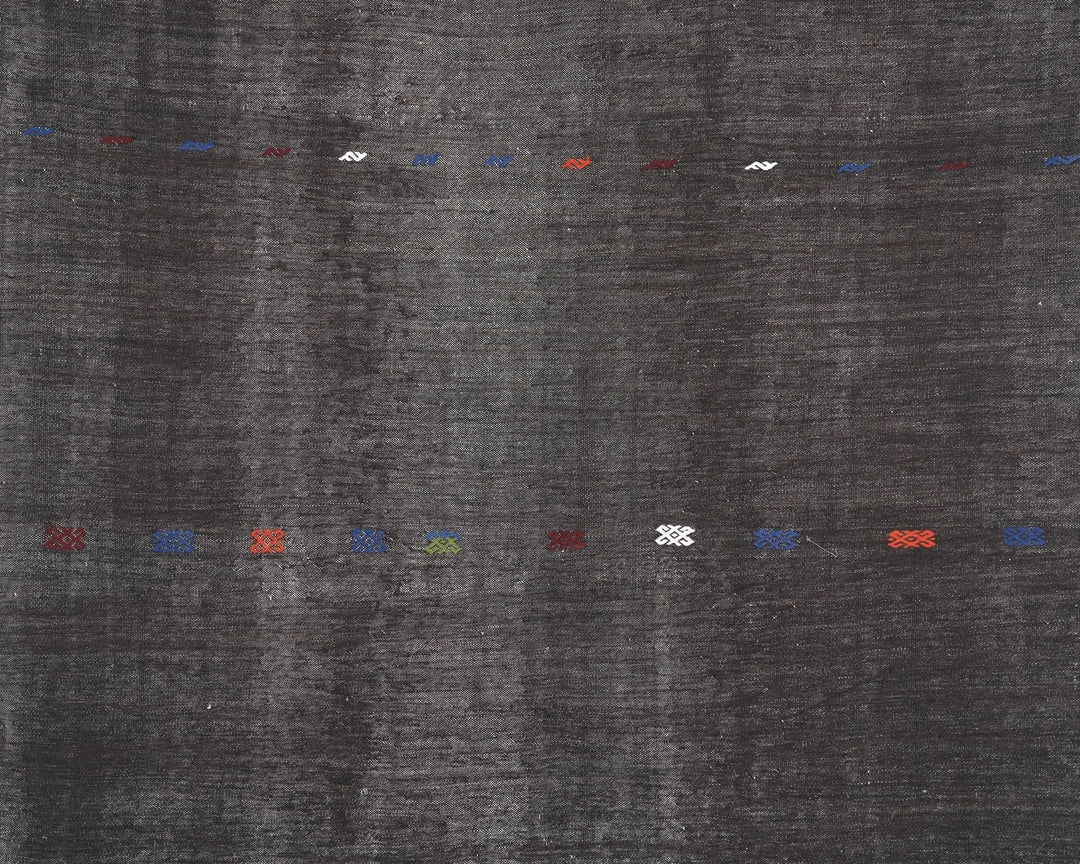 Brown Turkish Kilim Rug 6' 11" x 9' 4" Flat-Weave | No. VR14024