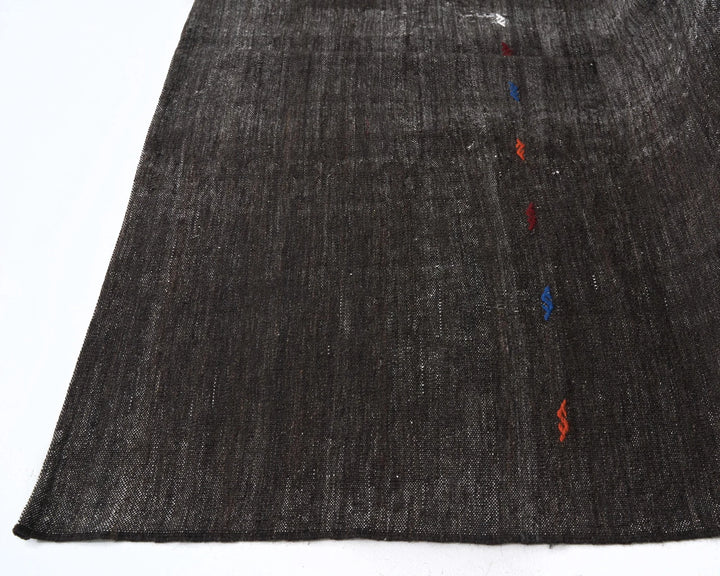 Brown Turkish Kilim Rug 6' 11" x 9' 4" Flat-Weave | No. VR14024