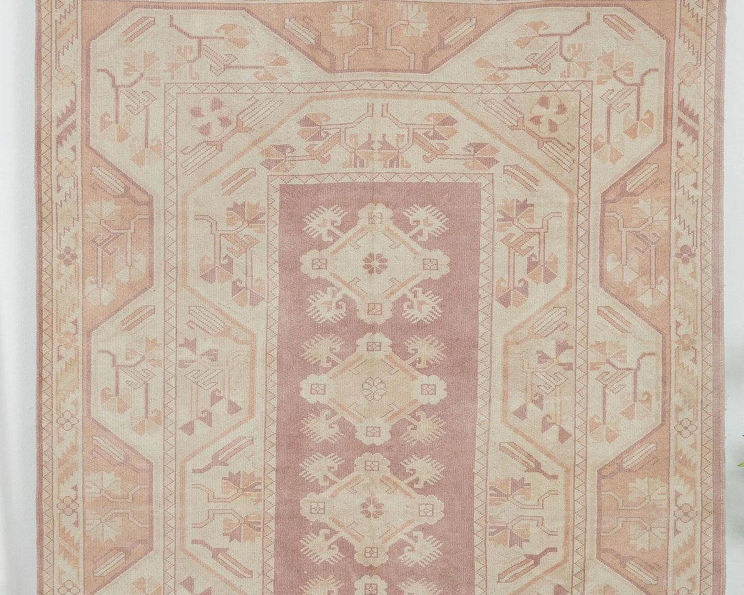 Beige Turkish Oushak Rug 4'11" x 7'8" Hand-Knotted | No. VR14030