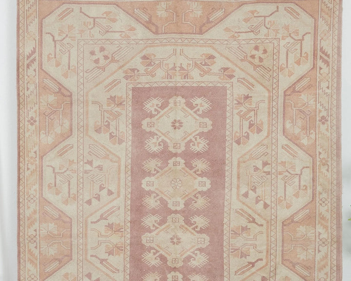 Beige Turkish Oushak Rug 4'11" x 7'8" Hand-Knotted | No. VR14030