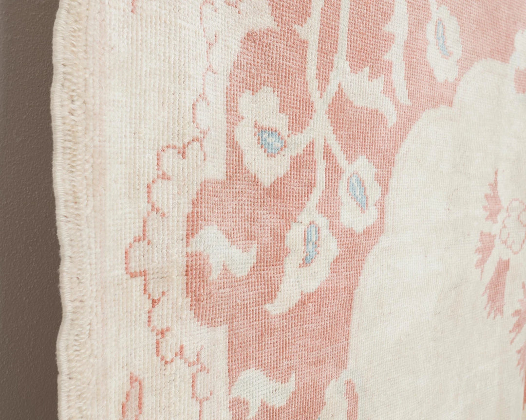 Beige Turkish Oushak Rug 8'8" x 5'5" Hand-Knotted | No. VR14038